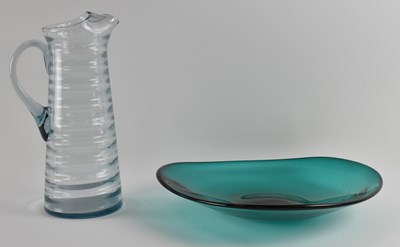 Lot 616 - WHITEFRIARS; a large mid century teal coloured...