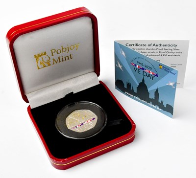 Lot 1045 - BRITISH POBJOY MINT; two VE Day 75th...