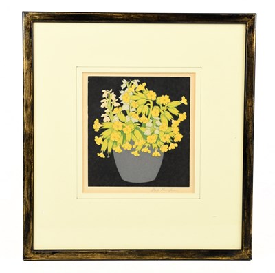 Lot 1554 - JOHN HALL THORPE; a signed print, 'Cowslips',...