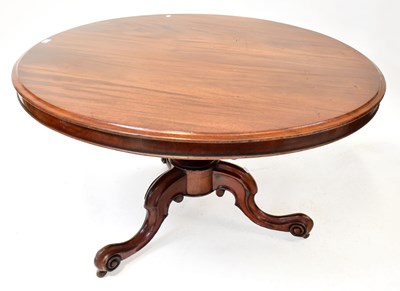 Lot 35 - A Victorian mahogany tilt-top circular...