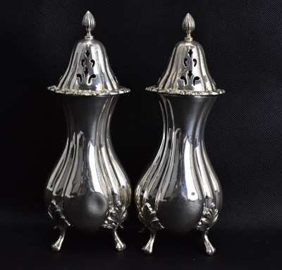 Lot 910 - A pair of Elizabeth II hallmarked silver sugar...