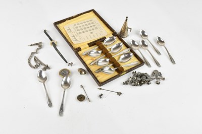 Lot 556 - VINERS; a set of six hallmarked silver tea...