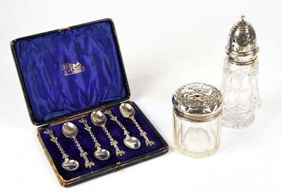 Lot 2077 - A cased set of Victorian hallmarked silver...