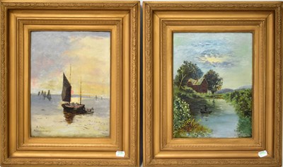 Lot 800 - C. A. HALL (19th century); a pair of oils on...