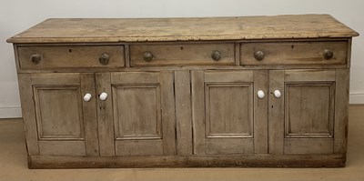Lot 2781 - A 19th century pine dresser base, with three...