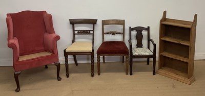 Lot 2849 - A pine wall hanging book shelf unit, height...