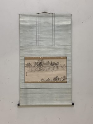 Lot 1701 - A Japanese scroll painting, watercolour of a...