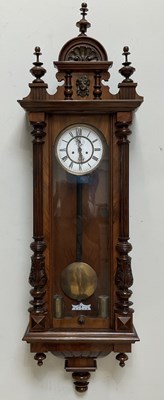 Lot 372 - A late 19th century Vienna style wall clock...