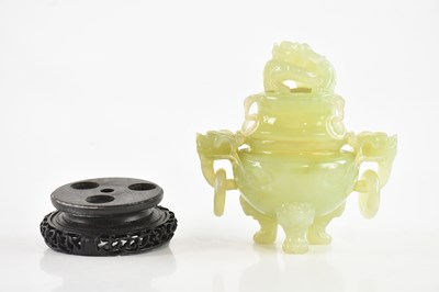 Lot 1704 - A Japanese carved hardstone incense burner,...