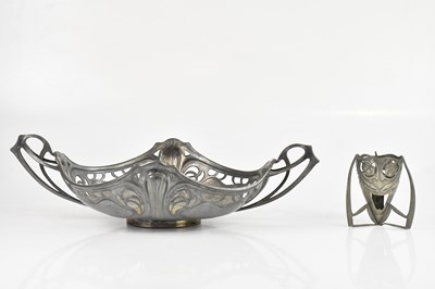 Lot 1385 - ARCHIBALD KNOX FOR ENGLISH PEWTER; a rocket...