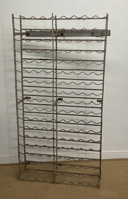 Lot 2757 - A large wrought iron French wine rack, height...