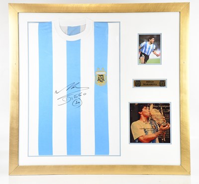 Lot 1460 - DIEGO MARADONA; a signed Argentina football...