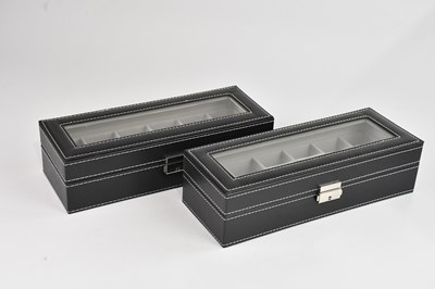 Lot 448 - Two modern wristwatch collectors' boxes,...