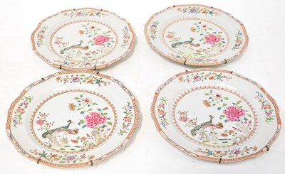 Lot 169 - Four Chinese Qianlong plates in the Famille...