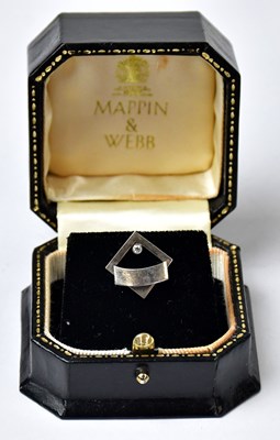 Lot 1126 - A Mappin & Webb silver and diamond tie pin in...