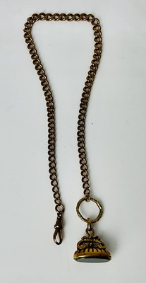 Lot 978 - A 9ct slightly graduated rose gold fob chain...