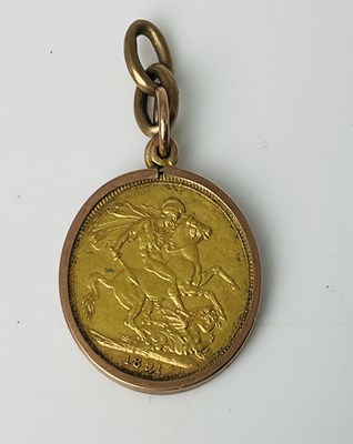 Lot 1148 - A Victorian full sovereign, 1891, Melbourne...