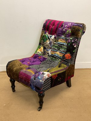 Lot 2828 - A modern contemporary velvet patchwork button...