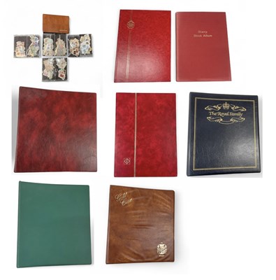 Lot 444 - Eight albums and loose stock sheets of GB and...