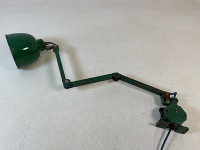 Lot 2720 - A green industrial machinist's bench mounted...