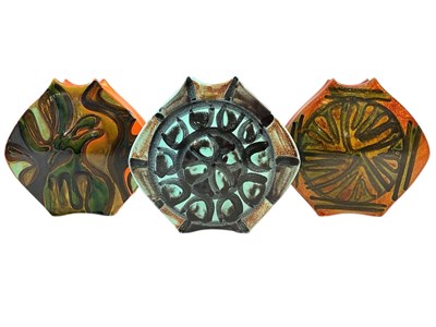 Lot 346 - POOLE POTTERY; three 'Packet of Crisps' shaped...