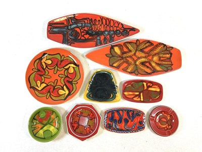 Lot 362 - POOLE POTTERY; two shape 82 spear dishes, a...