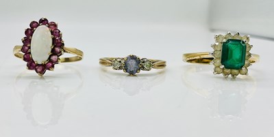 Lot 1038 - A 9ct yellow gold diamond and pale amethyst...