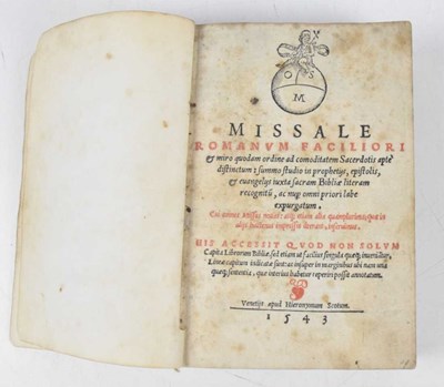 Lot 4 - MISSALE ROMANUM FACILIORI & MIRO QUODAM ORDINE...
