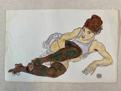 Lot 2213 - EGON SCHIELE (1890-1918); pencil drawing...