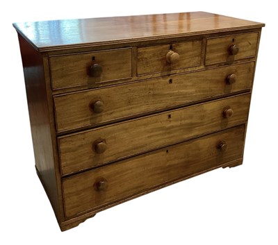 Lot 48 - A Victorian mahogany chest of three short over...