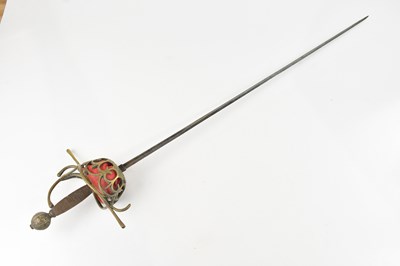 Lot 1343 - A Toledo style sword, with brass basket, the...