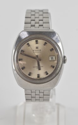 Lot 1428 - EDOX; a vintage gentleman's stainless steel...