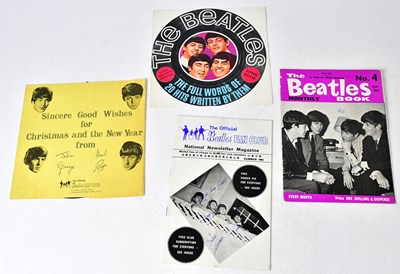 Lot 349 - THE BEATLES; a Christmas 1963 Fan Club flexi...