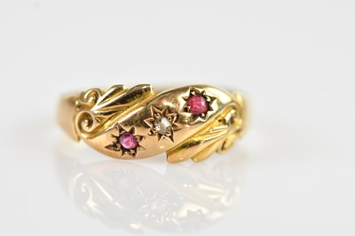 Lot 2531 - A Victorian 15ct yellow gold diamond and ruby...