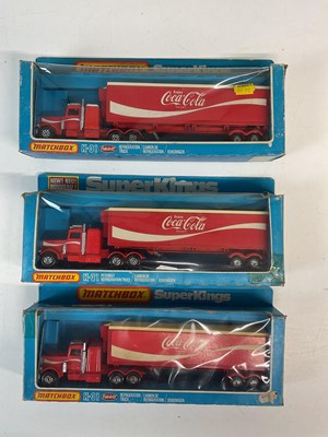 Lot 213 - MATCHBOX SUPERKINGS; three K-31 Coca Cola...