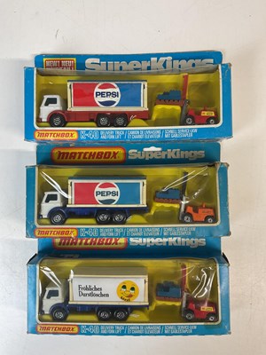 Lot 222 - MATCHBOX SUPERKINGS; three K-40 Ford delivery...