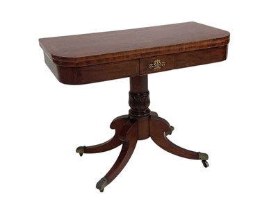 Lot 47 - A 19th century mahogany fold-over card table,...