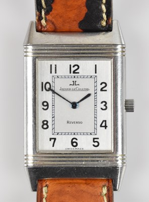 Lot 463 - JAEGER-LECOULTRE; a stainless steel Reverso...