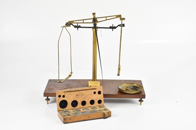 Lot 1166 - W B NICOLSON; a set of balance scales, height...