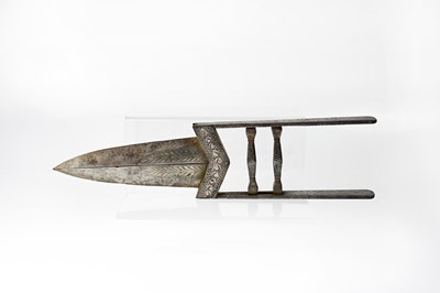 Lot 576 - A 19th century Indo-Persian scissor katr punch...