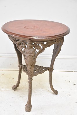 Lot 348 - A cast iron Britannia pub table, height 76cm,...