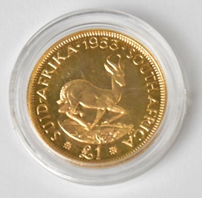 Lot 762 - A South Africa £1 gold coin, 1953, encapsulated.