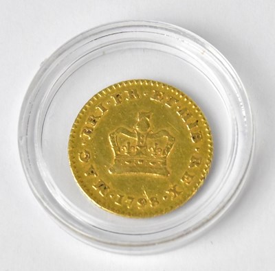 Lot 773 - A George III 1/3 gold guinea, 1798, encapsulated.