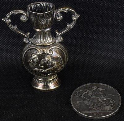 Lot 846 - A miniature Chinese hallmarked silver posy...