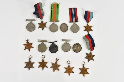Lot 1257 - A collection of WWI and WWI medals, including...