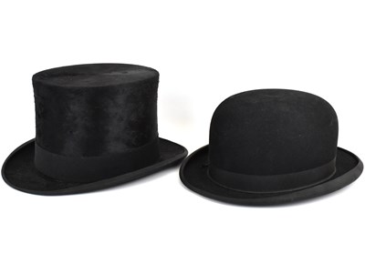 Lot 365 - HARRODS; a gentlemen's vintage bowler hat,...