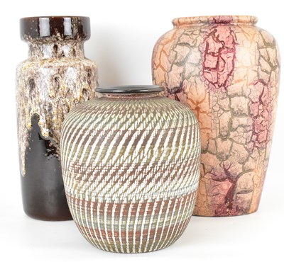Lot 390 - WEST GERMAN POTTERY; three 1970s vases...