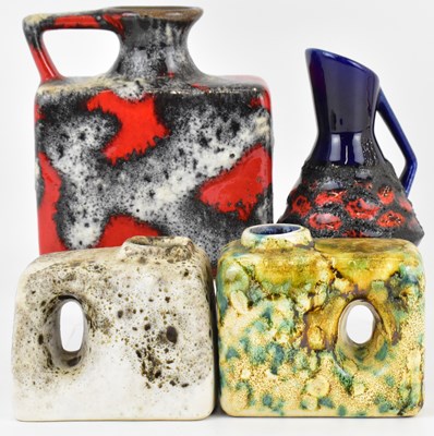 Lot 389 - WEST GERMAN POTTERY; four small ceramic vases,...