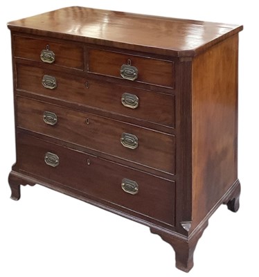Lot 16 - A George III mahogany chest of two short over...