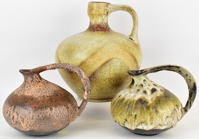 Lot 394 - WEST GERMAN POTTERY; three ceramic jugs of...